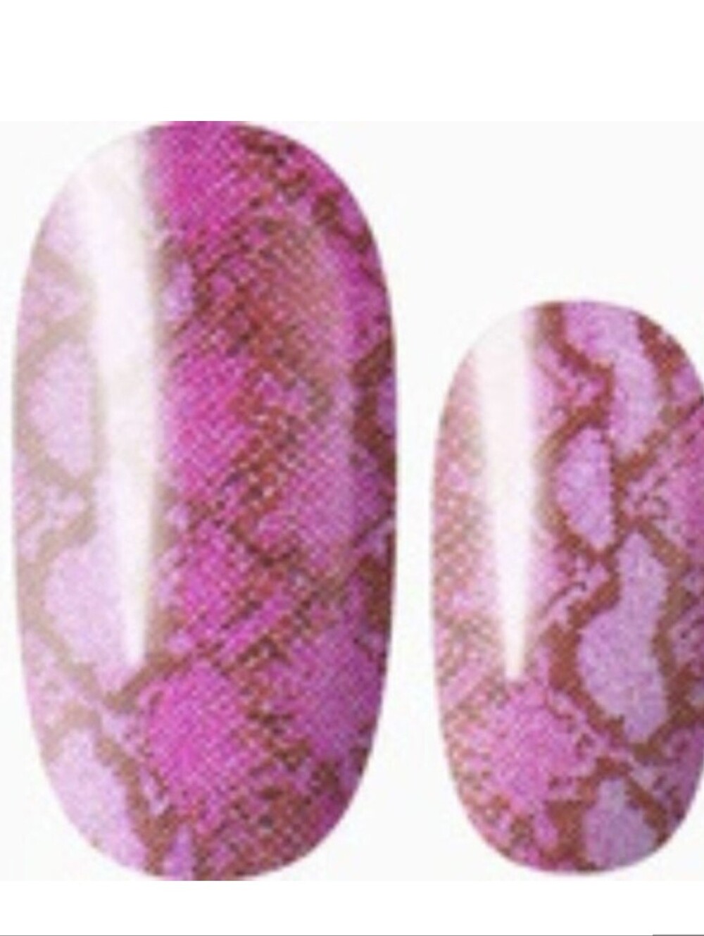 3 for 15 - LILY & FOX - SASSY SERPENT Nail Stickers Wrap Strips Pink Glitter